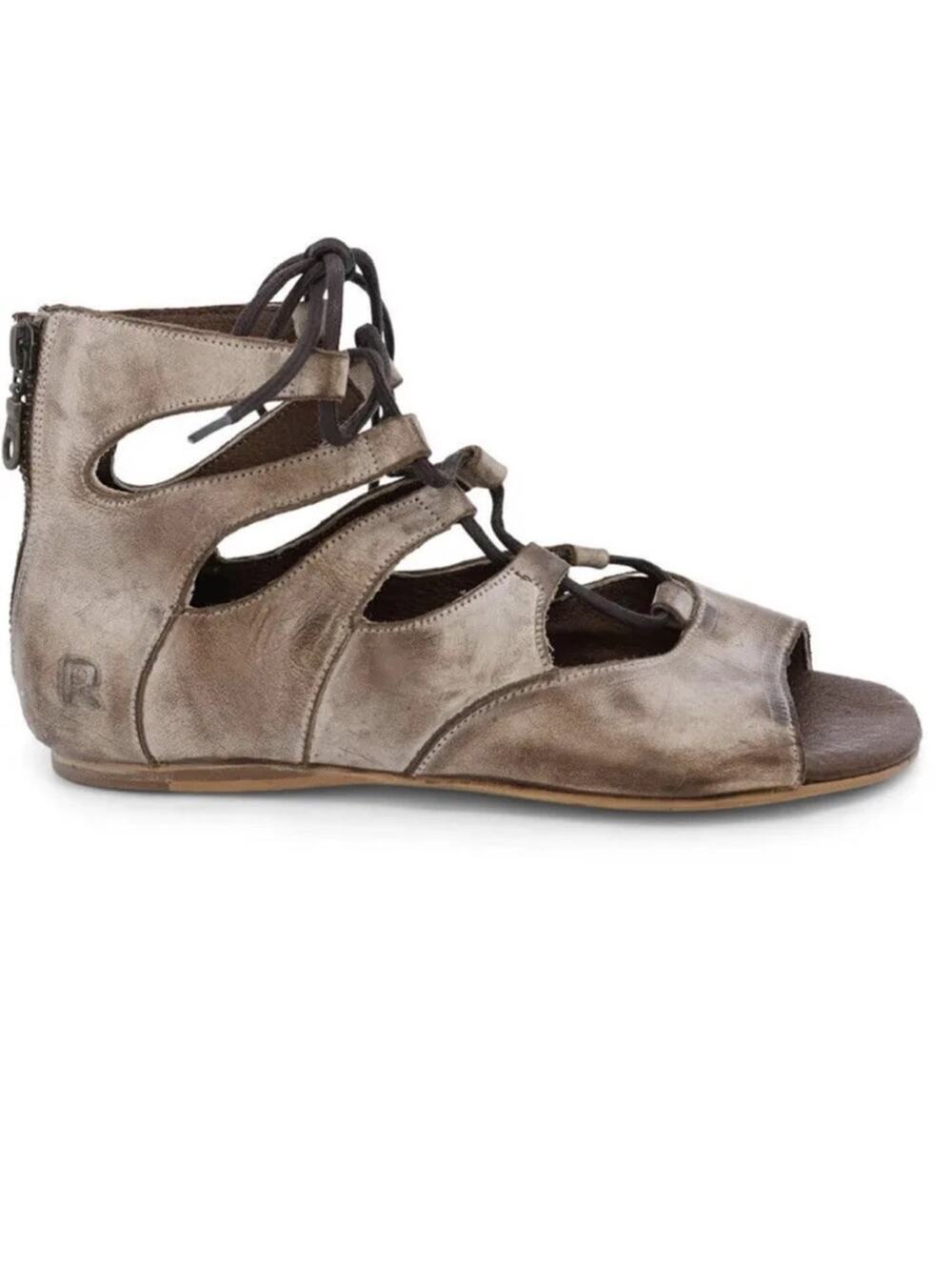 NEW ROAN BED STU Gladiator Sandals Distressed Taupe Leather Womens Size 7